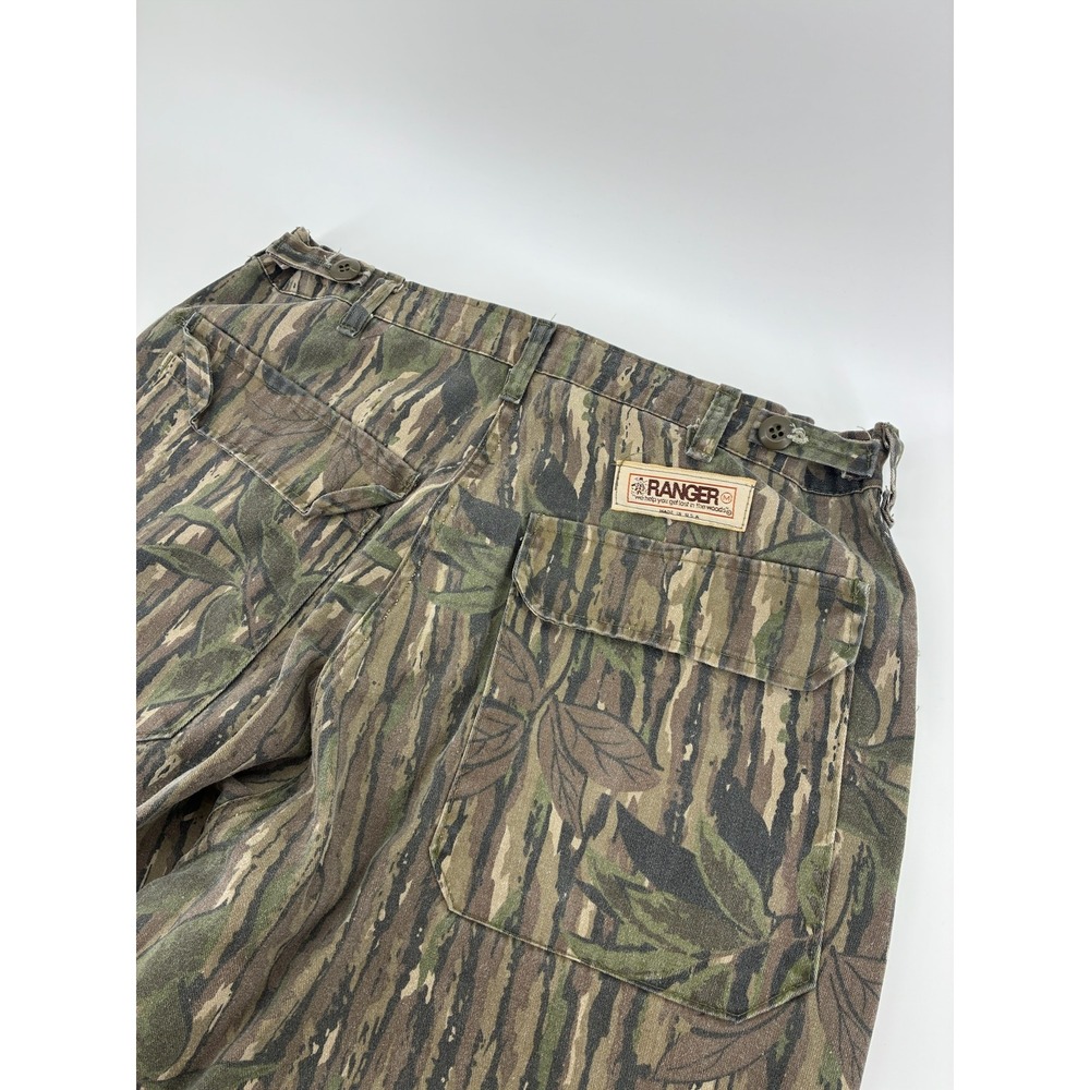 VTG 80's Ranger Camo Hunting Pants Mens 32x28 Tree Bark Brush Guard‎ USA Made